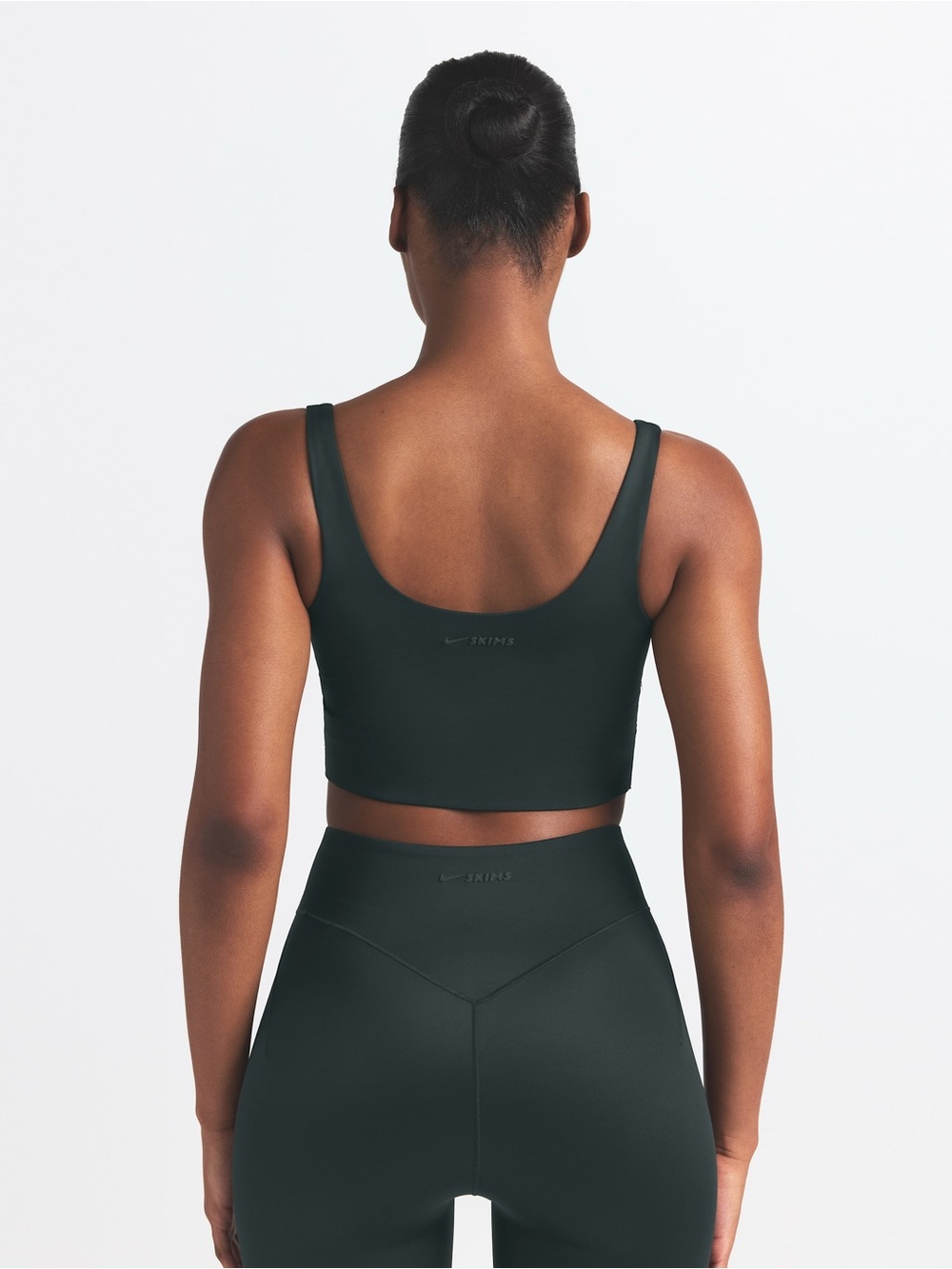 NWT NikeSkims shine SCOOP NECK BRA TOP • Dark Teal • Small